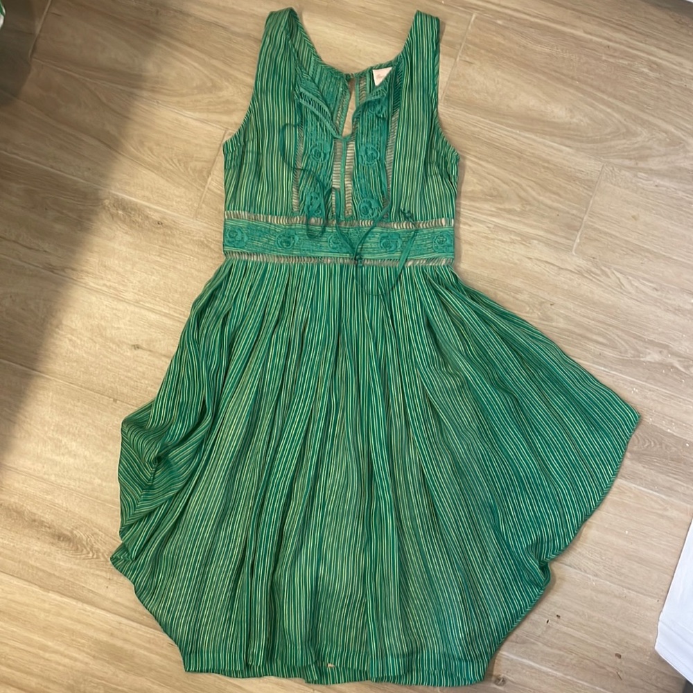 Tracy Reese Green and Yellow emb. Dress